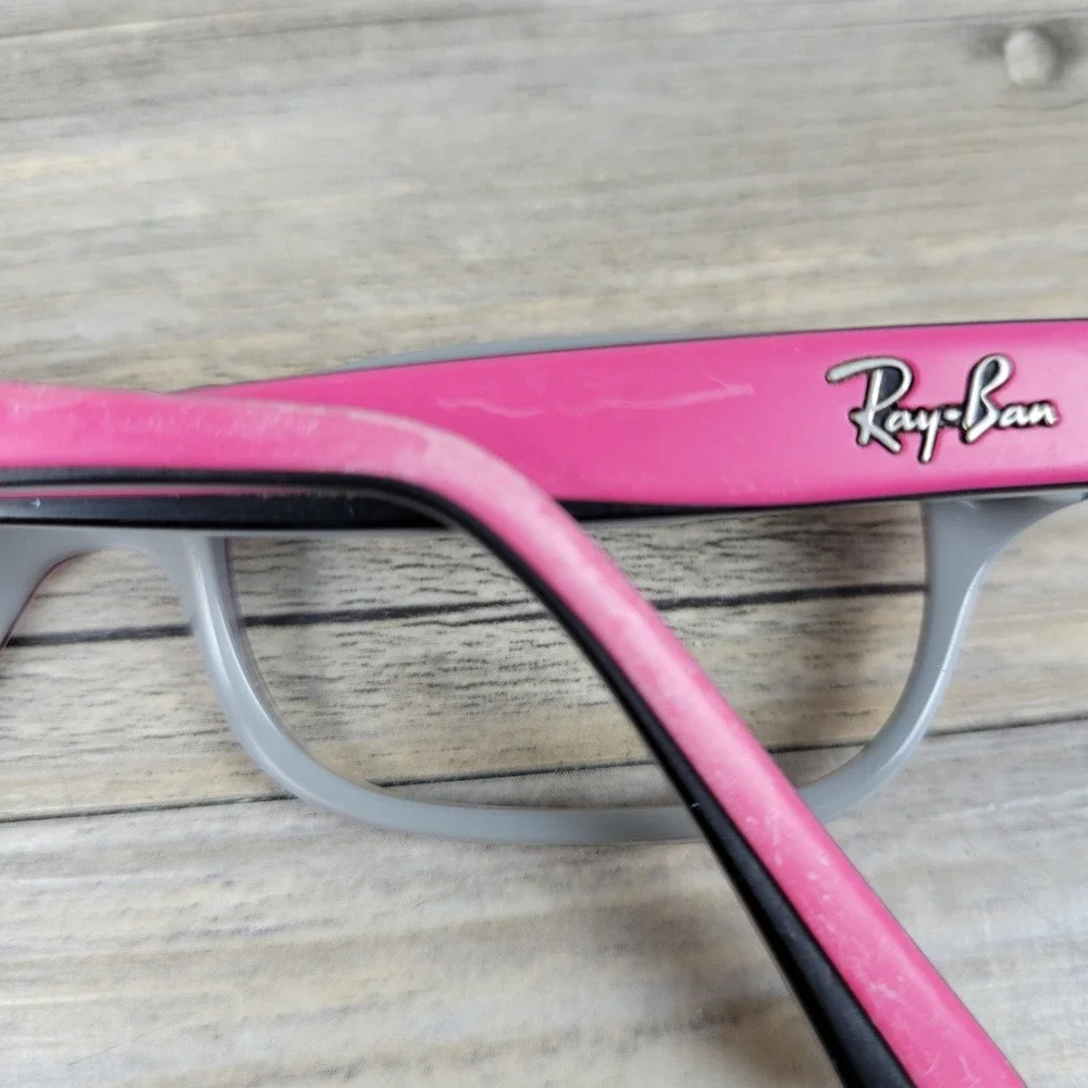 Ray-Ban Eyeglass Frames RB 1527 3575 Pink Gray Rectangular Kids 45-15-125